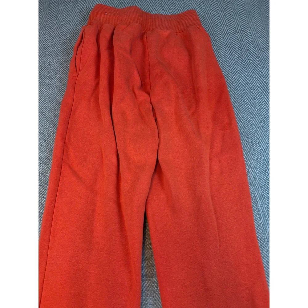 Nike Sportswear Orange Fleece Jogger Sweatpants XS Embroidered Swoosh Logo
